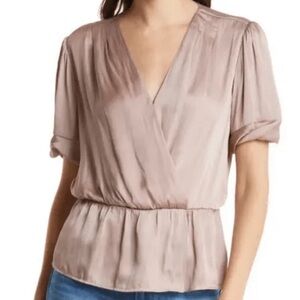 PAIGE Felicity Peplum Blouse In Wild Rose